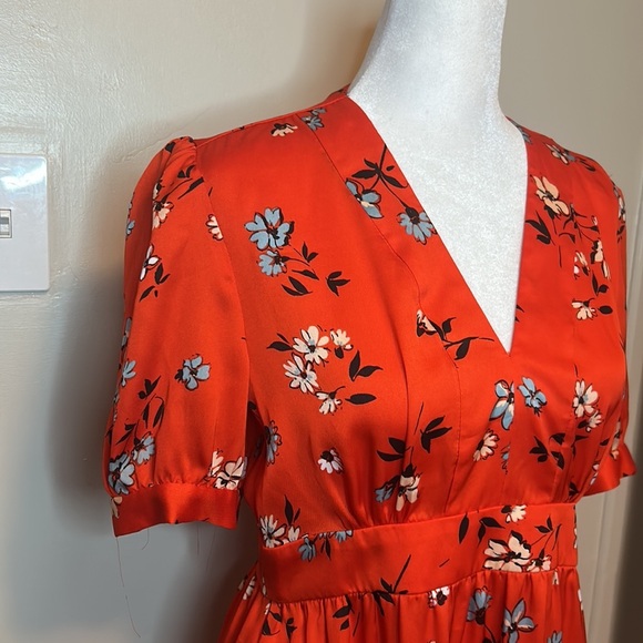 Jill Jill Stuart Floral-Print V-Neck Puff Sleeve Mini Dress Size 4 - Picture 10 of 15